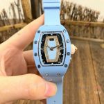 Replica Richard Mille RM037 Automatic Lady Watch Blue Ceramic Rose Gold Crown